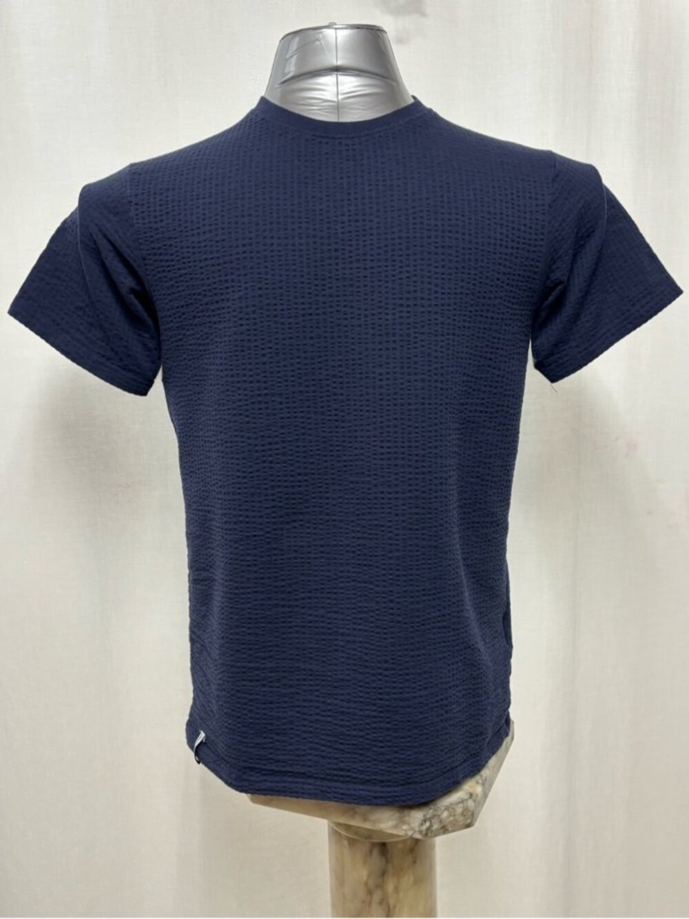 Threadbare Denim Blue Textured Waffle T-Shirt Medium 518 casual work party